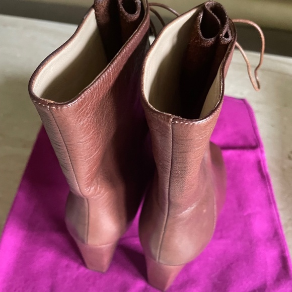 Diane Von Furstenberg Paden Brandy Tumbled Calf Leather Boot sz 8 - Picture 6 of 13